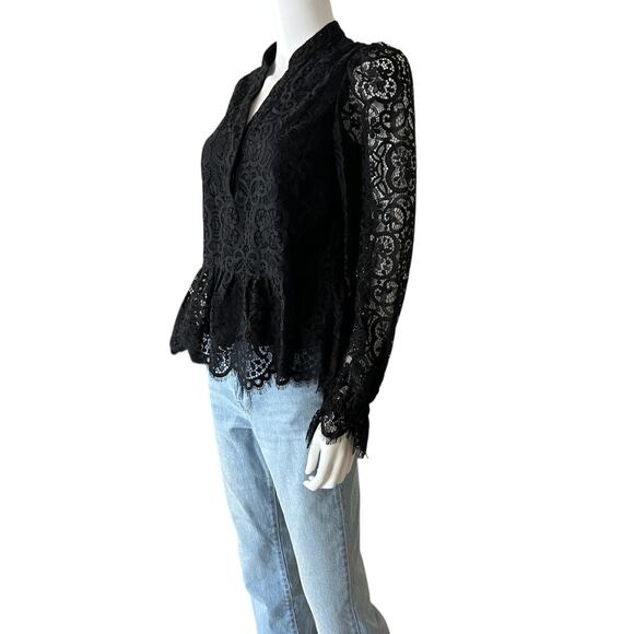 Lilly Pulitzer Jacelynne Lace Top Onyx Two Tone Carnival Lace - Picture 2 of 15